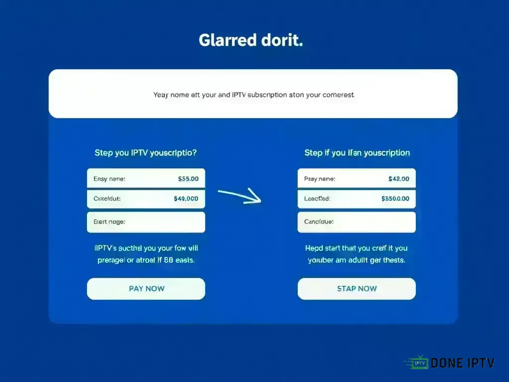 Step-by-step checkout process for DoneIPTV payment