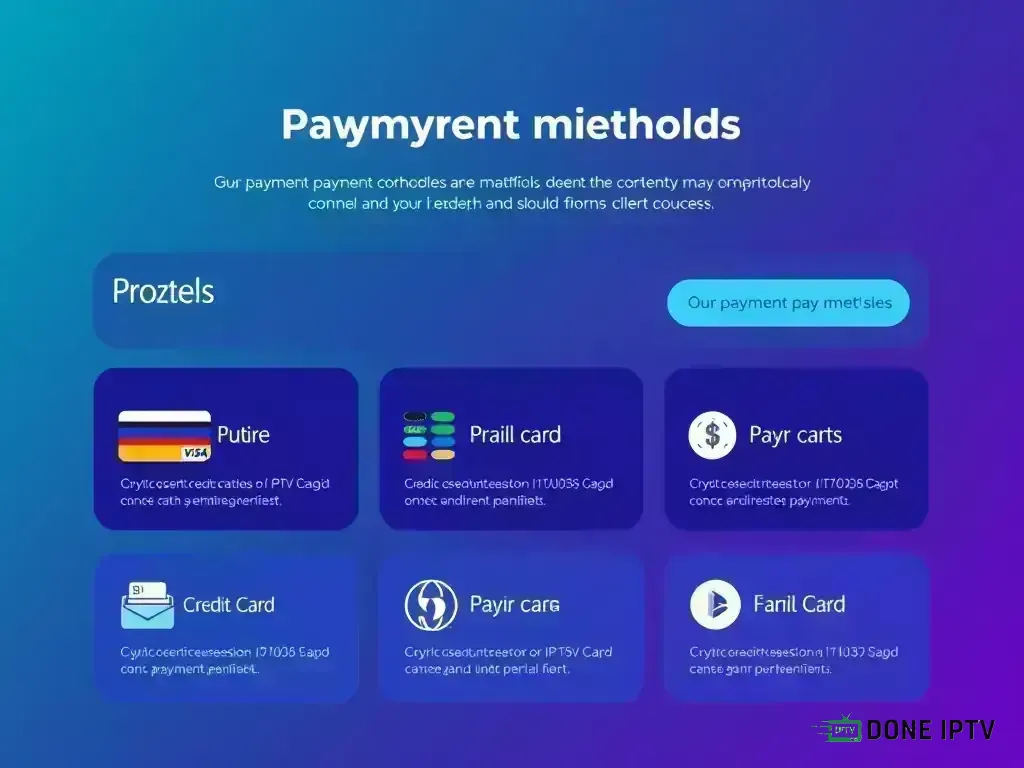Overview of available payment methods for DoneIPTV