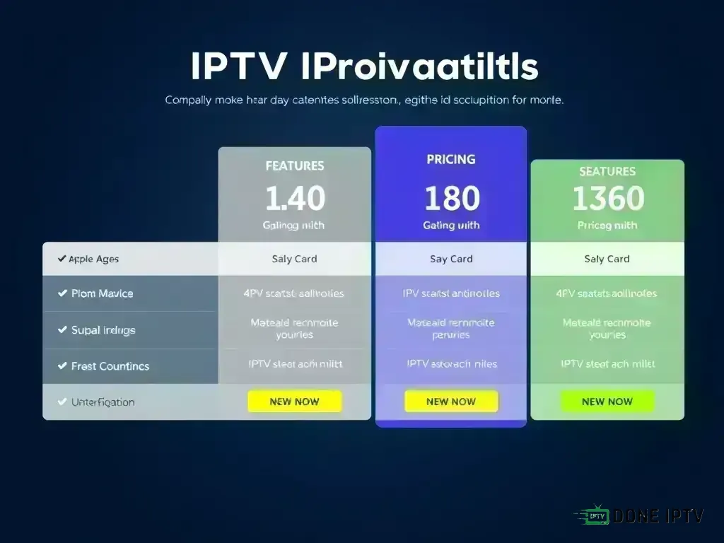 Visual comparison of DoneIPTV pricing tiers