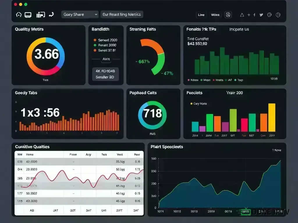 Dashboard showing streaming quality metrics and performance
